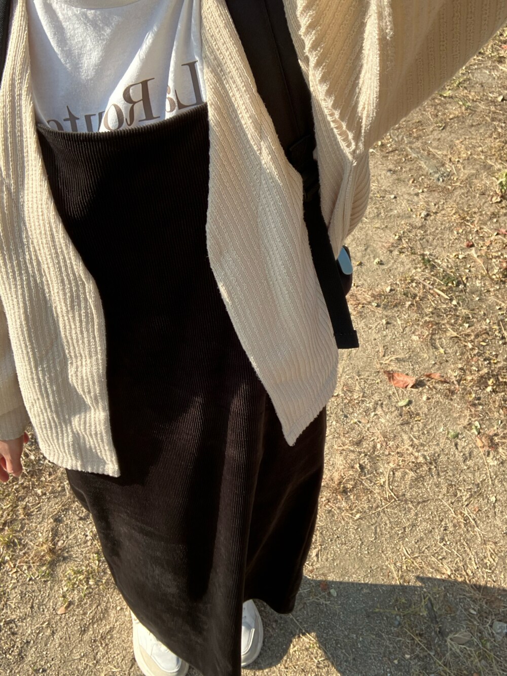 「tal.by yumiのアイテム（ワンピース、ブラック系）」を使った、shii__san43さん（キッズ・80cm）の秋コーディネートの1枚目の写真