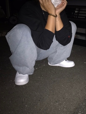 「NIKE AIR SLANT（ナイキエアスラント）のアイテム」を使った、misakikaさん（レディース・153cm）の秋コーディネート