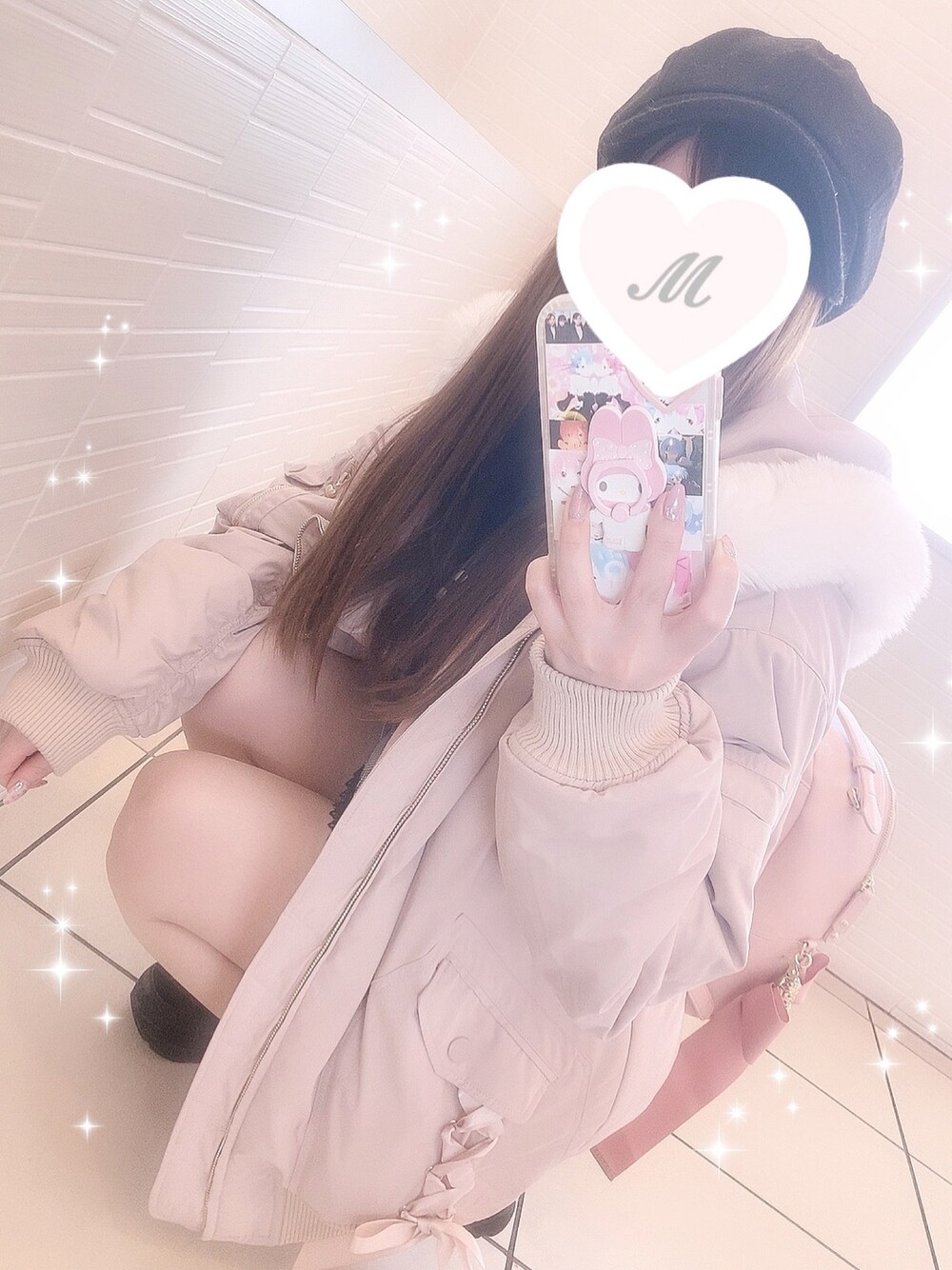 「春コーデ、休日スタイル、量産型、量産型ヲタク」｜「Secret Honeyのアイテム（ジャケット/アウター、ピンク系）」を使った、miru0x0さん（レディース・147cm）の冬コーディネートの1枚目の写真