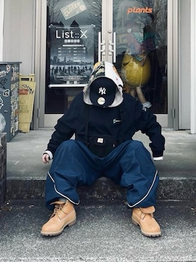 「A BATHING APE（アベイシングエイプ）のアイテム」を使った、杏仁豆腐さん（レディース・154cm）の春コーディネート