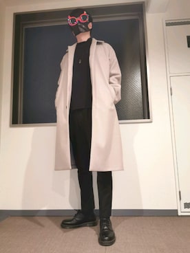 「semantic design（セマンティックデザイン）のアイテム（パンツ）」を使った、賢一さん（メンズ・185cm）の冬コーディネート