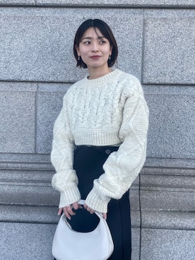 「STUDIOUS（ステュディオス）のアイテム（ワンピース/ドレス）」を使った、諌山桜花さん（レディース・155cm）の冬コーディネート