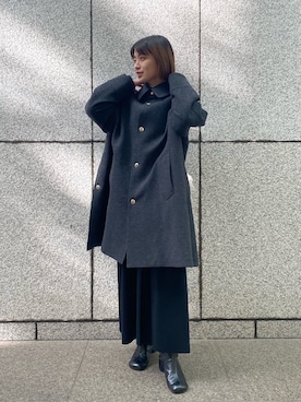 「STUDIOUS（ステュディオス）のアイテム（ブーツ）」を使った、諌山桜花さん（レディース・155cm）の冬コーディネート