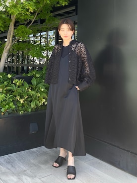 「STUDIOUS（ステュディオス）のアイテム（ワンピース/ドレス）」を使った、諌山桜花さん（レディース・155cm）の春コーディネート