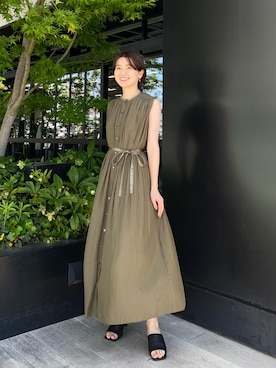 「STUDIOUS（ステュディオス）のアイテム（ワンピース/ドレス）」を使った、諌山桜花さん（レディース・155cm）の春コーディネート