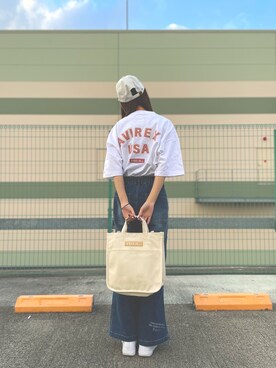 「コラボTシャツ」｜mayuさん（レディース・158cm）の春コーディネート