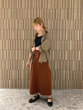 「Samansa Mos2 blue（サマンサモスモスブルー）のアイテム（スカート、オレンジ系）」を使った、pitaさん（レディース・150cm）の夏コーディネート