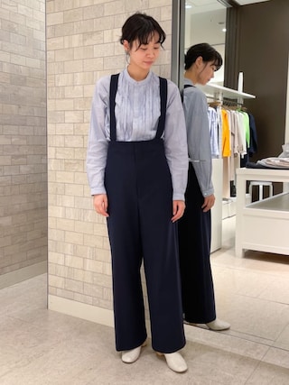 ギャルリーヴィー スポンジウール サスペンダーパンツ