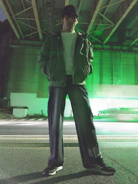 「アイテム（ナイロンジャケット）」を使った、特養介護士さん（メンズ・170cm・40代）の秋コーディネート