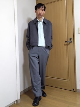 「オックスフォードシャツ」｜特養介護士さん（メンズ・170cm）の春コーディネート