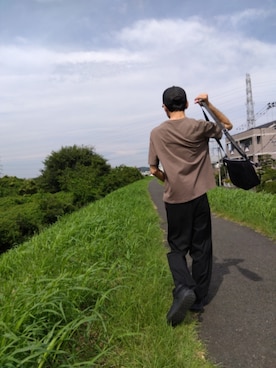 「アイテム（スラックス）」を使った、特養介護士さん（メンズ・170cm・40代）の秋コーディネート