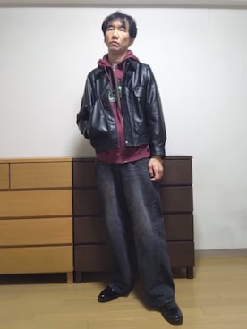「アイテム（ブルゾン）」を使った、特養介護士さん（メンズ・170cm・40代）の秋コーディネート