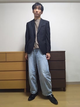 「アイテム（ブレスレット）」を使った、特養介護士さん（メンズ・170cm）の秋コーディネート