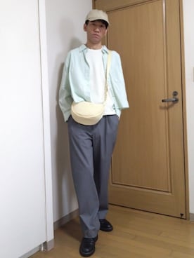 「オックスフォードシャツ」｜特養介護士さん（メンズ・170cm）の春コーディネート