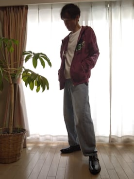 「アイテム（ブレスレット）」を使った、特養介護士さん（メンズ・170cm・40代）の秋コーディネート