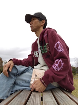 「アイテム（スウェット）」を使った、特養介護士さん（メンズ・170cm・40代）の秋コーディネート