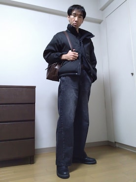 「アイテム（ボストンバッグ）」を使った、特養介護士さん（メンズ・170cm）の秋コーディネート