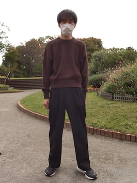 「アイテム（スラックス）」を使った、特養介護士さん（メンズ・170cm・40代）の秋コーディネート