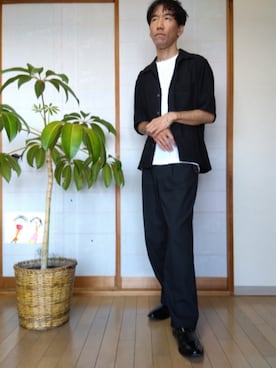 「ROSE BUD（ローズバッド）のCHAIN PLATE BRACELET（ブレスレット）」を使った、特養介護士さん（メンズ・170cm・40代）の秋コーディネート