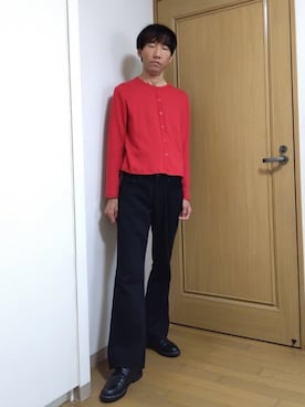 「UNIQLO（ユニクロ）のアイテム（デニムパンツ、ブラック系）」を使った、特養介護士さん（メンズ・170cm）の夏コーディネート