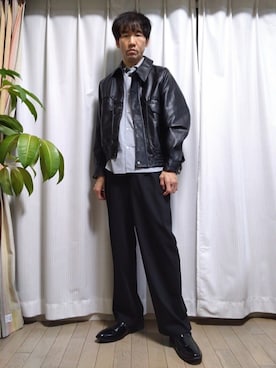 「アイテム（ブルゾン）」を使った、特養介護士さん（メンズ・170cm・40代）の秋コーディネート