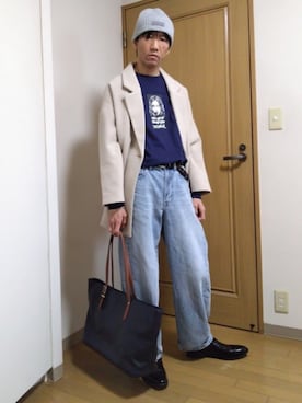 「アイテム（Tシャツ/カットソー）」を使った、特養介護士さん（メンズ・170cm・40代）の冬コーディネート