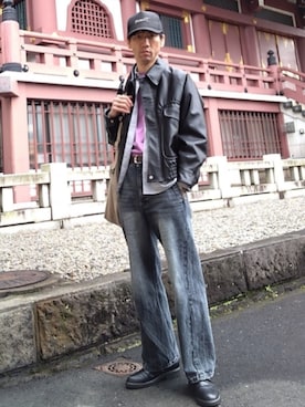 「アイテム（ショルダーバッグ）」を使った、特養介護士さん（メンズ・170cm・40代）の冬コーディネート