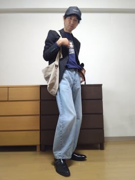 「アイテム（テーラードジャケット）」を使った、特養介護士さん（メンズ・170cm・40代）の秋コーディネート