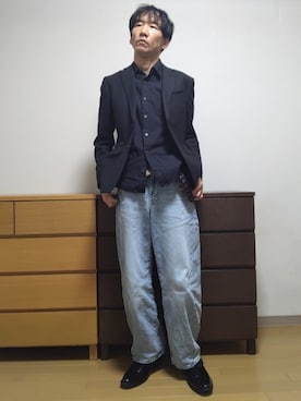 「アイテム（テーラードジャケット）」を使った、特養介護士さん（メンズ・170cm・40代）の秋コーディネート