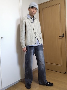 「Eddie Bauer（エディーバウアー）のアイテム（トップス）」を使った、特養介護士さん（メンズ・170cm）の冬コーディネート