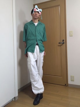 「UNIVERSAL OVERALL（ユニバーサルオーバーオール）のアイテム」を使った、特養介護士さん（メンズ・170cm）の夏コーディネート