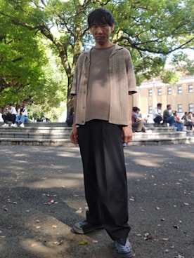 「アイテム（ブレスレット）」を使った、特養介護士さん（メンズ・170cm・40代）の秋コーディネート