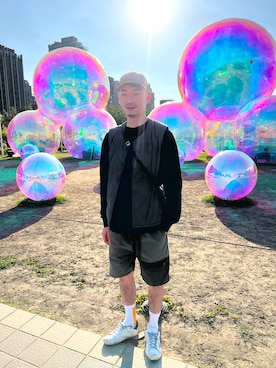 「アイテム（ダウンベスト）」を使った、wilsontwboyさん（メンズ・175cm）の秋コーディネート