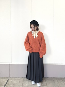 「SMELLY（スメリー）のアイテム」を使った、MINAMIさん（レディース・155cm）の冬コーディネート