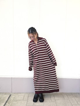 「アイテム（レインシューズ）」を使った、MINAMIさん（レディース・155cm）の秋コーディネート