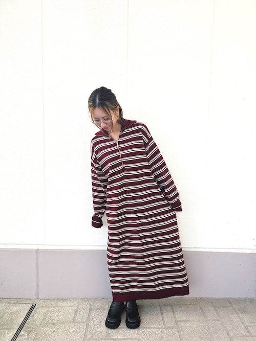 セール】ハーフジップポロワンピース（ワンピース）｜ITEMS