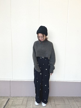 「アイテム（ベルト）」を使った、MINAMIさん（レディース・155cm）の秋コーディネート