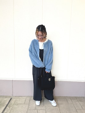 「アイテム（サロペット/オーバーオール）」を使った、MINAMIさん（レディース・155cm）の秋コーディネート