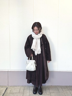 「アイテム（テーラードジャケット）」を使った、MINAMIさん（レディース・155cm）の冬コーディネート