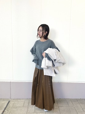 「HEYUMM（ヘユム）のアイテム」を使った、MINAMIさん（レディース・155cm）の冬コーディネート