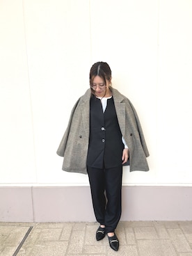 「アイテム（セットアップ）」を使った、MINAMIさん（レディース・155cm）の秋コーディネート