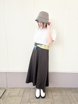 「アイテム（バンダナ/スカーフ）」を使った、MINAMIさん（レディース・155cm）の秋コーディネート