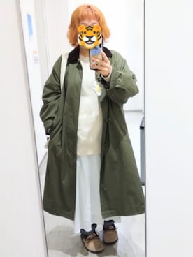 「アイテム（ステンカラーコート）」を使った、ホシコさん（レディース・153cm）の秋コーディネート