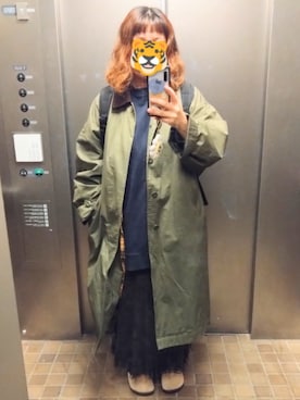 「アイテム（ステンカラーコート）」を使った、ホシコさん（レディース・153cm）の秋コーディネート