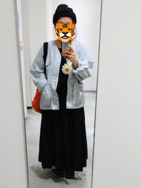 「アイテム（エコバッグ/サブバッグ）」を使った、ホシコさん（レディース・153cm）の秋コーディネート