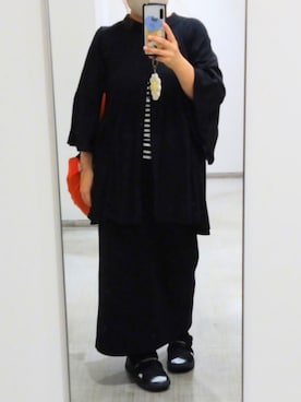 「アイテム（エコバッグ/サブバッグ）」を使った、ホシコさん（レディース・153cm）の秋コーディネート