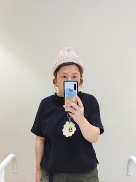 「アイテム（ニットキャップ/ビーニー）」を使った、ホシコさん（レディース・153cm）の秋コーディネート