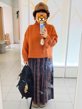 「アイテム（バックパック/リュック）」を使った、ホシコさん（レディース・153cm）の秋コーディネート