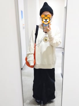 「アイテム（エコバッグ/サブバッグ）」を使った、ホシコさん（レディース・153cm）の秋コーディネート