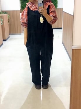 「アイテム（つなぎ/オールインワン）」を使った、ホシコさん（レディース・153cm）の夏コーディネート